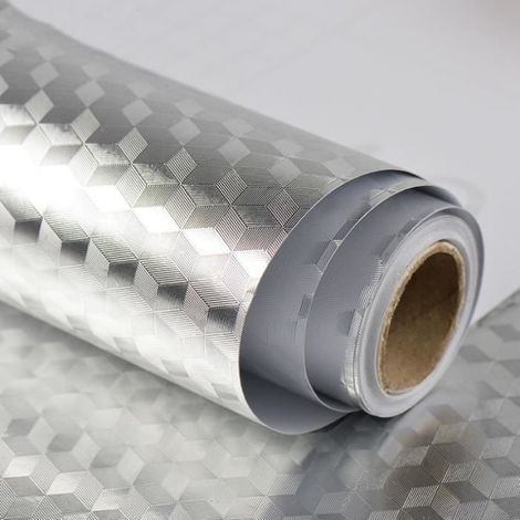 Papier peint d'aluminium de Cuisine Stickers muraux Autocollant étanche à l'huile Imperméable Résistance hautes températures, 5M (1/4)