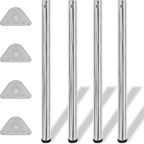 vidaXL Gambe per Tavolo 4 pz Altezza Regolabile Cromate 870 mm