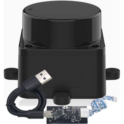 DTOF LiDAR Time-of-Flight Lidar STL-19P, Balayage laser omnidirectionnel à 360 degrés, Anti-éblouissement 60000 Lux, Fréquence de mesure 5000 Hz, Rayon de portée de 12 m, Compatible ROS/ROS2 (1/5)