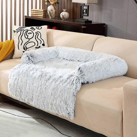 Canapé-lit pour chien/chat, nid douillet d'hiver, coussin et niche pour chiens de petite et moyenne taille - Détachable - Gris dégradé - Angle droit (1/4)