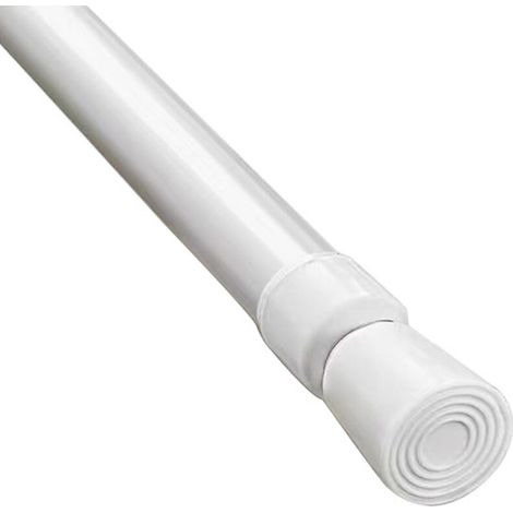 Barre de douche télescopique blanche de 1,3 cm sans perçage, conception innovante sans perçage, réglage flexible de la longueur télescopique, extension rotative de la barre à pince durable, convient a (1/5)