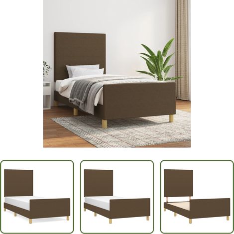Kopfteil - Bettgestell ohne Matratze Dunkelbraun 80x200 cm Stoff (1/5)