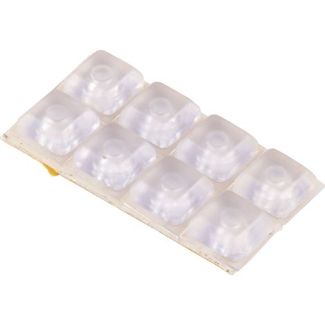 Prellpuffer, selbstklebende Gummipuffer, Türstopper, Möbelgleiter, transparent, 15x15 mm, 8 Stück, schützt Oberflächen, Gummi, transparent, 15x15 mm