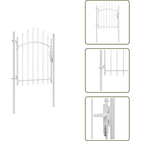 Puerta de jardín blanca - vidaXL Puerta de jardín Woerden acero 1x1,25 m blanco - Puerta de valla