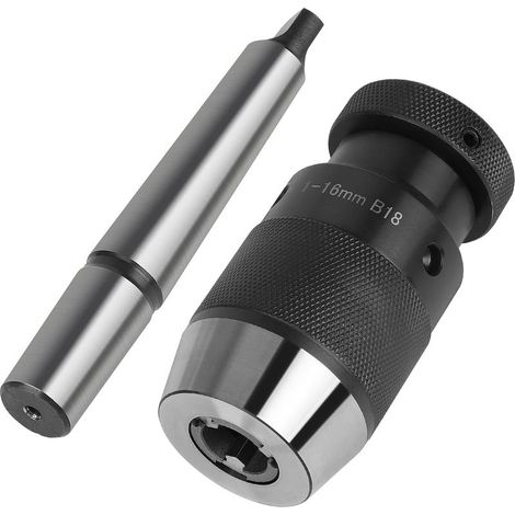 Mandrin de Perçage MK2-B18, 1-16mm, Mandrin de Perçage Tour Auto-serrant sans Clé, Cône de l'arbre MT2 pour Perceuse à Colonne, Fraiseuses, Tours (1/5)