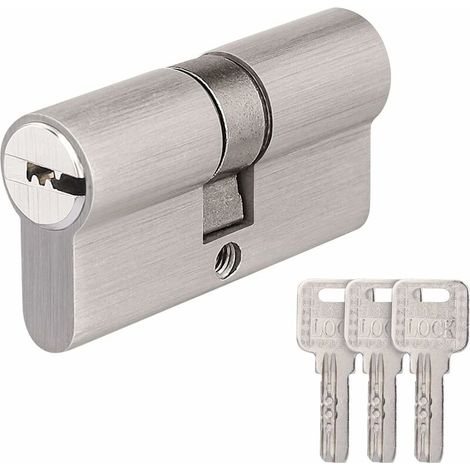 Cylindre de serrure 30/30 avec 3 clés, double profil, serrure de sécurité pour porte d'entrée (1/4)
