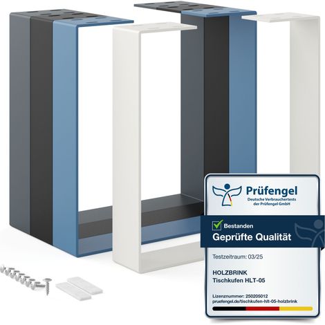 HOLZBRINK Tischbeine Metall Grauweiß 1 Stück Tischkufen/Tischgestell für Couchtisch, Esstisch, Schreibtisch, Sitzbank Möbelfüße size: 40x43cm (1/5)