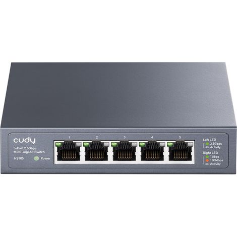 Cudy HS105 Switch Ethernet 5 Porte 2,5 Gbps RJ45 Custodia In Metallo Plug & Play