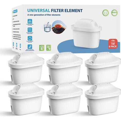 Lot de 6 Cartouches de Filtre à eau de, Remplacement pour Brita® Maxtra Pro® Maxtra+® Plus All-in-1, Remplacement Du Filtre à Eau Compatible avec Brita® Marella® Carafe Filtrante (6) (1/5)