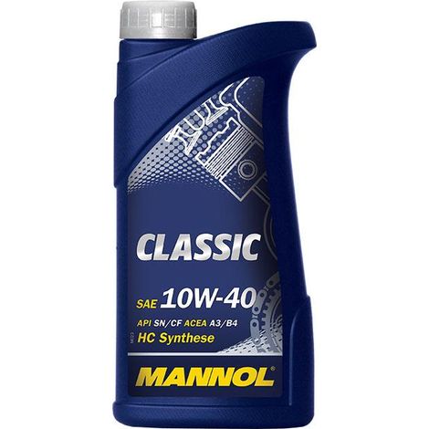 Huile moteur MANNOL 10W40 CLASSIC SN/CH-4 1 litre (7501) (SEMI-SYNTHÉTIQUE)