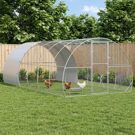 vidaXL Poulailler Argenté 600 x 300 x 200 cm Acier galvanisé (1/5)
