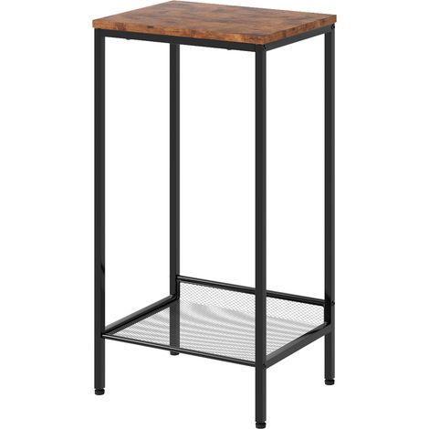 Levede Industrial Side Table Wood 2-Tier Storage Shelf End Table for Living Room
