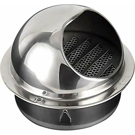 – Sortie d'air murale en acier inoxydable 304 – Design sphérique anti-pluie – Moustiquaire dense – Diamètre 150mm pour évacuation efficace (1/5)
