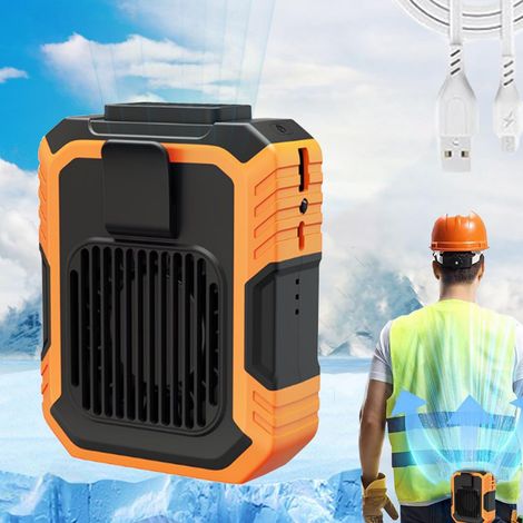 Ventilateur portable à clipser à la taille (3 vitesses) — Mini-climatiseur personnel — Ventilateur rafraîchissant à clip pour ceinture, spécial plein air (Orange)