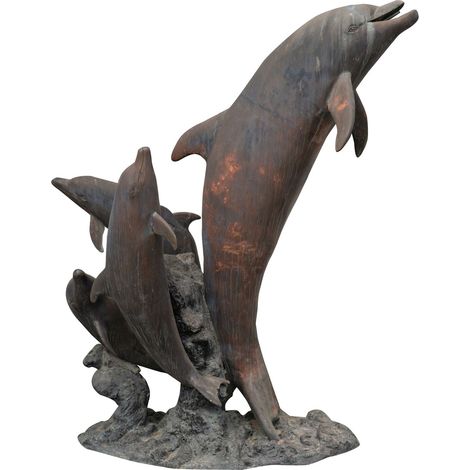 Cast bronze dolphin fountain L190xPR150xH250 cm (1/5)