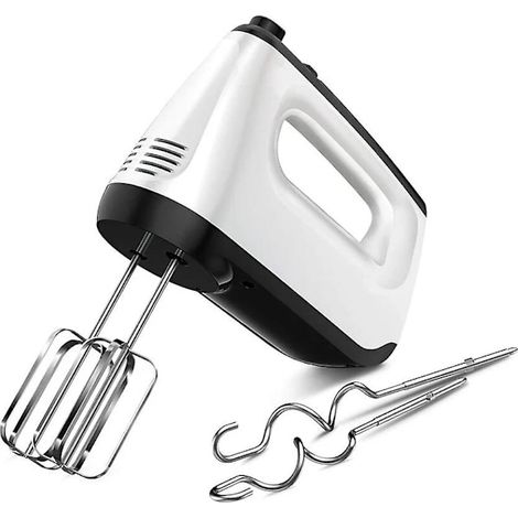 Batteur électrique 6 vitesses 200 W avec 2 fouets. et 2 crochets à pâte, fonction turbo, bouton d'éjection