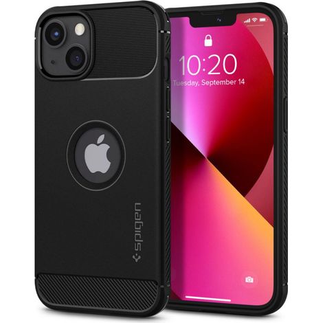 Coque Spigen Rugged Armor noire mate pour iPhone 13