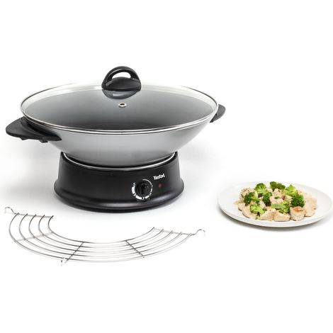 Tefal – Wok électrique 6L – 1200W – Thermostat réglable – Couvercle en verre – Revêtement anti-adhésif – Pour cuisson paëlla, choucroute, cassoulet (1/10)