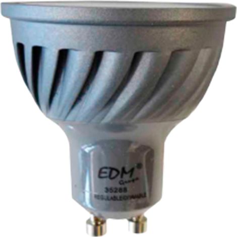BOMBILLA DICROICA LED REGULABLE GU10 6W 480lm 6400K LUZ FRIA Ø5x5,5cm EDM (1/4)