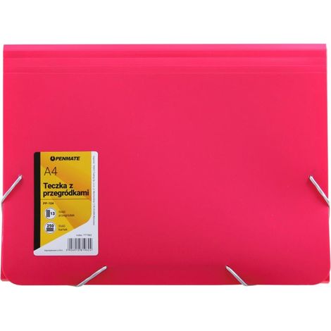 Cartella PENMATE A4 con 13 scomparti - rosa, organizer per documenti