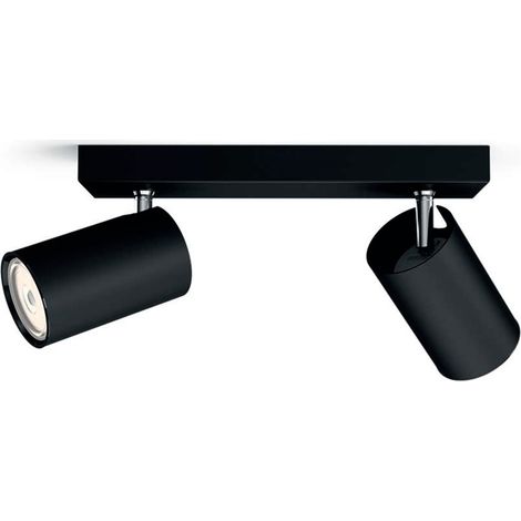 Philips Kosipo Foco de superficie con 2 puntos de luz (Negro) - Casquillo GU10 (1/3)