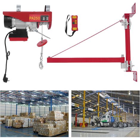 Senderpick – Palan électrique 250 kg avec télécommande sans fil – Câble acier 12 m – Moteur 550 W – Vitesse de levage 10 m/min (1/5)