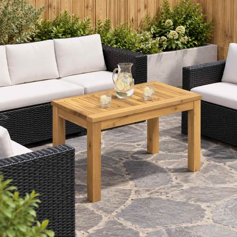 vidaXL Coffee Table Whitewash 60.5 x 30 x 36 cm Solid Acacia Wood (1/5)