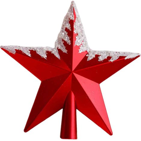Cimier en velours avec étoile rouge pour arbre de Noël, décoration élégante pour Noël, idéal pour arbres artificiels (1/4)