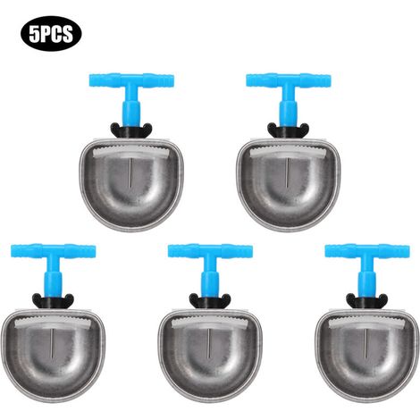 5 pièces en acier inoxydable automatique lapin buveur mamelon bol à boire abreuvoir ferme accessoire petit bol avec connecteur en T (1/5)