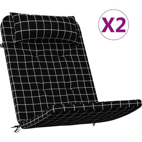 Maison Exclusive - Cuscini Sedia Adirondack 2 pz a Quadri Neri in Tessuto Oxford (1/5)
