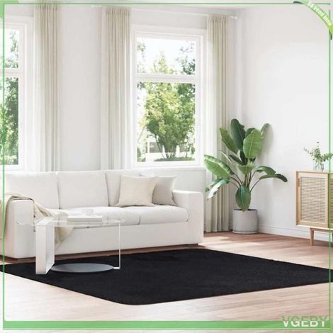 4102886 Tapis shaggy à poils longs NAVARRA noir 240x240 cm polyester (1/5)