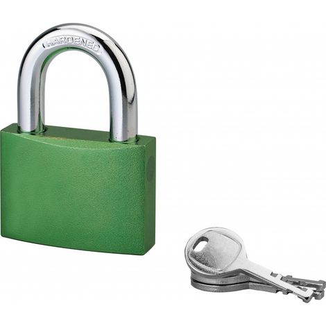 Lucchetto bombato in alluminio 60 mm, arco in acciaio cementato, 3 chiavi, colori assortiti – Serrurerie de Picardie (1/2)