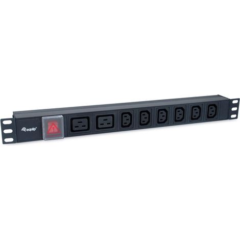 Equip de 19" (1U) 8 vías IEC C20 1,8m regleta de aluminio. (Sh] (1/4)