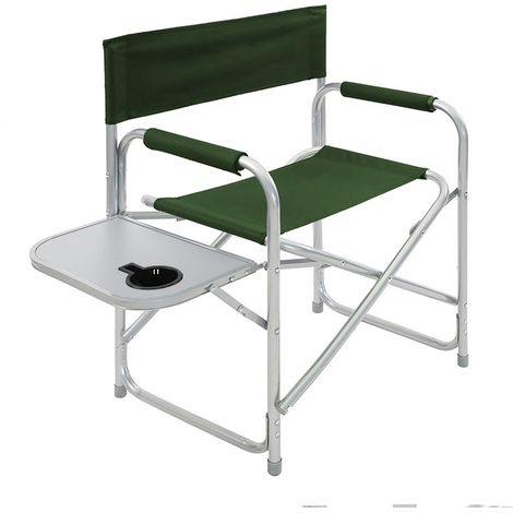 Sedia Sgabello Regista Poltrona Pieghevole In Alluminio Lavabile Leggera Lavabile Con Tavolino Porta Bibite Incluso Campeggio Mare Spiaggia Verde (1/5)