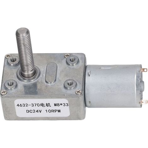 10 U/min Gleichstrom-Schneckengetriebemotor M8x33 mm, hochpräzises Getriebe, Aluminium und Messing, 24 V Drehzahlreduzierung (1/5)