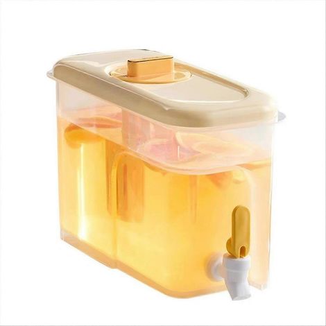Distributeur de boissons réutilisable, distributeur de limonade avec robinet et couvercle, grand récipient pour jus froids. (1/5)