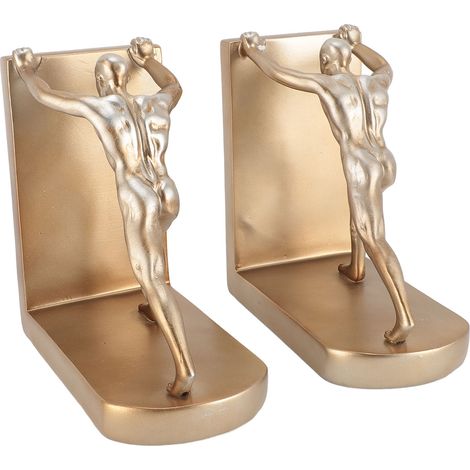 1 Pair Man Decorative Book Ends Art Bookend Decorations for Home Office Desk Bookshelf Study (1/4)