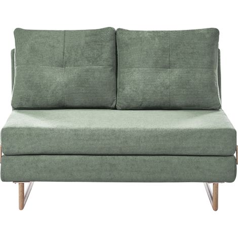 Sofa Bed 2 Seater JERSLEV Fabric Light Green