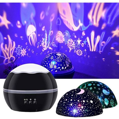 Projecteur océan avec ciel étoilé, veilleuse, couleurs réglables pour chambre à coucher, chambre d'enfant, décoration. (1/4)