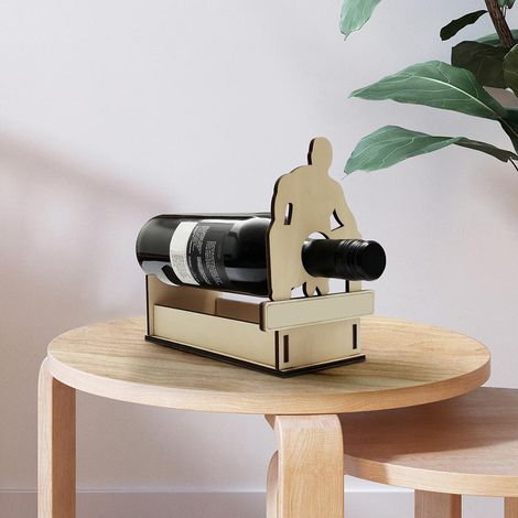 Étagère à vin en bois blanc, présentoir pour bouteilles de vin, décoration murale, support de rangement multifonction (1/5)
