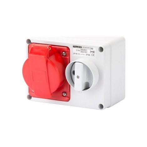 Socle Prise VE.H.A.F. 3P+N+T 32A 400V 6H SBF GEWISS GW66020