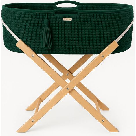 Moisés BOHO hecho a mano con soporte - Verde botella (1/5)
