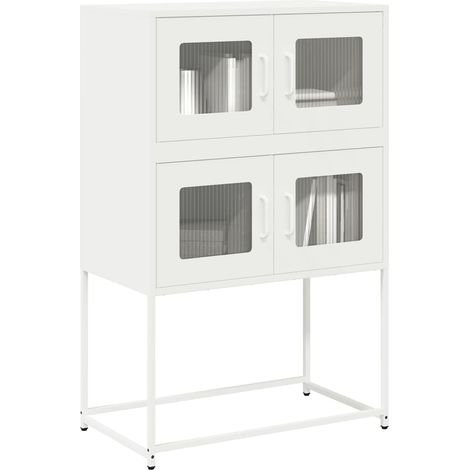 Highboard Weiß 68x39x107 cm Stahl