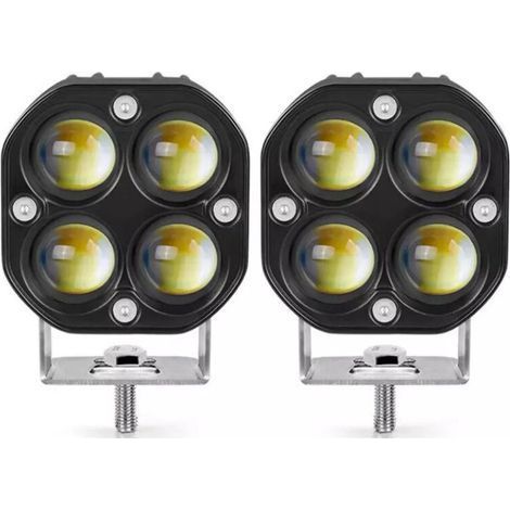 pair Projecteur LED 40 W à quatre feuilles en forme de trèfle pour voiture, éclairage de travail, moto, véhicule tout-terrain, pare-chocs avant modifié (1/4)