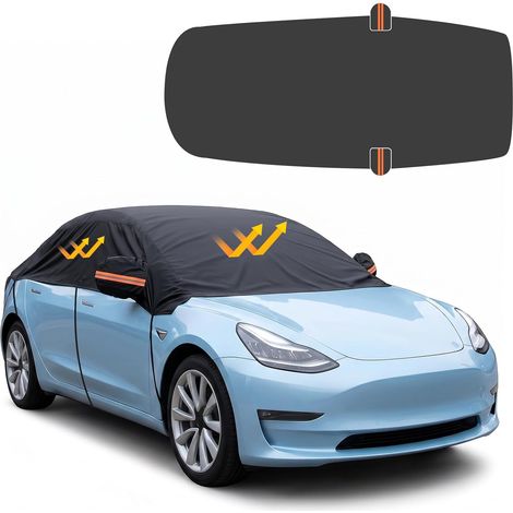 Half Universal Car Cover - 210D - All Weather Protection Against Rain, Dust, Sun and Leaves (1/5)