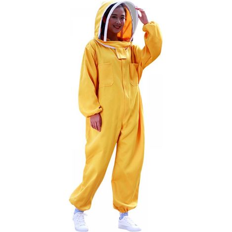 Traje de apicultura profesional, con guantes de apicultura y velo de protección, cómodo traje antiavispas, chaqueta de apicultura para apicultores profesionales, XXL