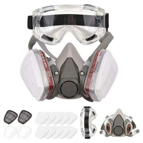 Respirateur Demi-masque - Silicone Et Plastique - Pour Peinture Soudage Polissage Travail Du Bois - 1 Unite (1/5)