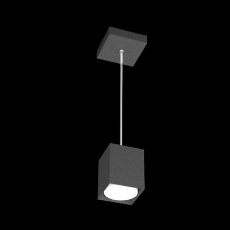 Lampadario moderno top light plate 1129 s10 gx53 led metallo sospensione, finitura metallo antracite