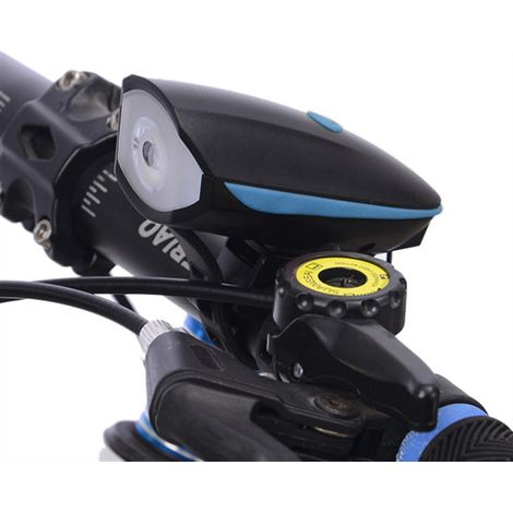 Phare avant de vélo USB rechargeable 250 lumens étanche avec klaxon puissant 120 DB (1/5)