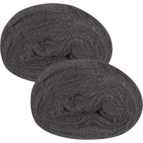 Lot de 2 paquets de laine d'acier grade 0000 de 2 m, paille de fer pour nettoyage, polissage, entretien et finition du bois et du verre (1/5)